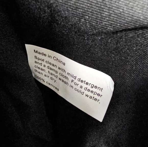 Cleobella XL Black Canvas Tote Zipper Closure Vegan Leather Strap - Picture 10 of 15